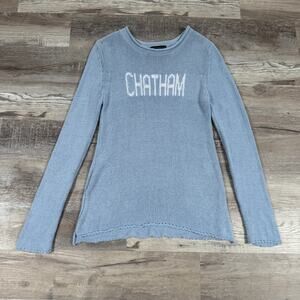 Cape Cod Chatham Light Blue Cotton Knit Sweater Coastal Minimalist Preppy Y2K XL